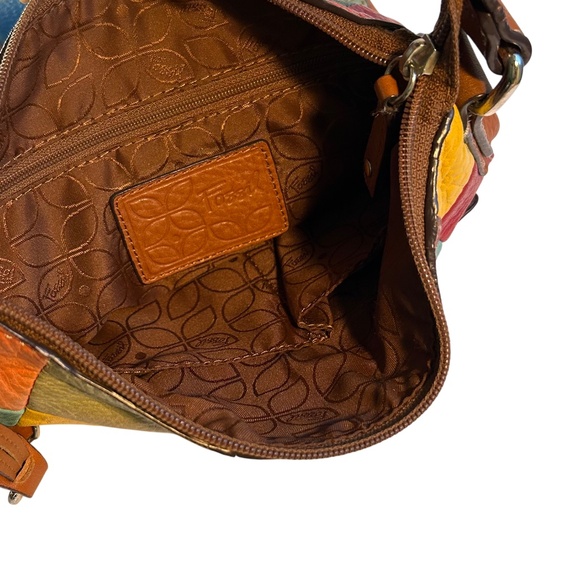 Fossil Leather Patchwork Crossbody Bag *LIKE NEW* - Picture 9 of 14